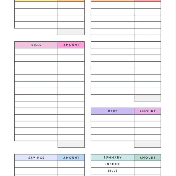 Printable Pear Designs monthly budget planner